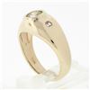 Image 9 : Men's Vintage 14K Gold 0.62 ctw 3 Stone Diamond Domed Polished Wedding Band Ring