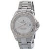 Image 1 : Rolex Mens Stainless Steel Platinum Dial 40MM Yacht Master Wristwatch