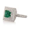 Image 2 : 1.49 ctw Emerald and 1.28 ctw Diamond 14K White Gold Ring