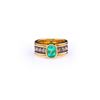 Image 1 : 18K Yellow Gold Emerald & Diamond Ring by Carlo Rici