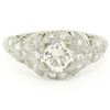 Image 1 : Antique Art Deco Platinum 1.33 ctw GIA Certified Round Diamond Bows Engagent Rin
