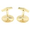 Image 5 : Men's 14k Yellow Gold Dual Finish 20mm Round Concave Swirl Design Cuff Links