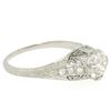 Image 6 : Antique Art Deco Platinum 1.30 ctw GIA Diamond Etched Filigree Engagement Ring