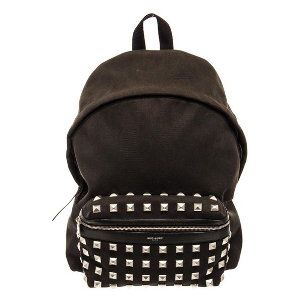 Saint Laurent YSL Black Studded Backpack