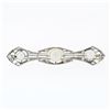 Image 2 : Antique Art Deco Black Starr Frost Platinum GIA Natural Pearl & Diamond Bar Pin