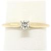 Image 1 : Petite 14k Two Tone Gold 0.15 ctw Round Brilliant Diamond Solitaire Promise Ring