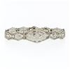 Image 1 : Antique Art Deco Esemco 14k White Gold Diamond Milgrain Filigree Buckle Bracelet