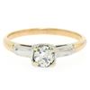 Image 1 : Vintage 14k Two Tone Gold G VS2 European Cut Diamond Solitaire Engagement Ring