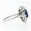 Image 5 : Vintage Platinum 2.69 ctw GIA NO HEAT Sapphire & Diamond Ballerina Cocktail Ring