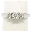 Image 4 : Classic 14k White Gold 0.45 ctw Three Stone F VS2 Round Diamond Engagement Ring