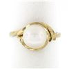 Image 1 : Classic Vintage 18K Yellow Gold 8mm Round White Pearl Solitaire Open Work Ring