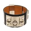 Hermes Black Medor Collier De Chien Bracelet