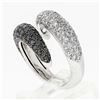 Image 9 : Estate 18k Gold 1.80 ctw Fancy Black & F VS2 Diamond Bypass Snake Wrap Band Ring