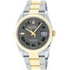 Image 1 : Rolex Mens 18K Two Tone Yellow Gold "Wimbledon" Gray Roman Dial Datejust 36MM Wi