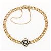 Image 2 : Vintage 14k TT Gold 0.17 ctw Diamond Solitaire Swirl Cuban Curb Chain Bracelet