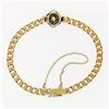 Image 3 : Vintage 14k TT Gold 0.17 ctw Diamond Solitaire Swirl Cuban Curb Chain Bracelet