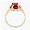 Image 8 : Vintage 14k Gold 2.20 ctw Emerald Pink Tourmaline Ring w/ Round Diamond Accents