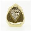 Image 7 : Vintage 14k Gold 1.20 ctw Pave Round Diamond Scalloped Sides Large Cocktail Ring