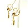 Image 2 : Vintage 18K Yellow Gold 1.0 ctw Pear Shape Garnet Dangle Drop Lever Back Earring