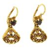 Image 7 : Vintage 18K Yellow Gold 1.0 ctw Pear Shape Garnet Dangle Drop Lever Back Earring