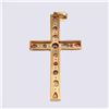 Image 3 : 18K Yellow Gold, Sapphire & Diamond Cross Pendant by Carlo Rici