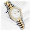 Image 3 : Rolex Mens 2 Tone White Roman Diamond Bezel 36MM Datejust Wristwatch With Rolex
