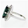 Image 6 : Vintage 14K White Gold 2.72 ctw Marquise Cut Green Tourmaline & Diamond Halo Rin