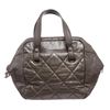 Image 1 : Chanel Quilted Bowling Handbag Grey Patent Leather