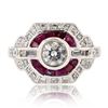 Image 1 : 0.50 ctw F COLOR Diamond and 1.06 ctw Ruby Platinum Ring (1.08 ctw Diamonds)