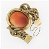 Image 5 : Antique Victorian 21k Gold LARGE Thomas Saulini Cameo Curb Mesh Link Bracelet
