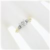 Image 3 : Vintage 14k TT Gold Illusion Prong Round Diamond Three 3 Stone Engagement Ring