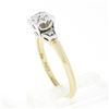 Image 8 : Vintage 14k TT Gold Illusion Prong Round Diamond Three 3 Stone Engagement Ring