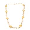 Image 2 : Chanel Gold Medal & Pearl Ribbon CC Dangle Necklace
