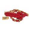 Image 1 : Chanel Red Lambskin Leather Micro Mini Pochette Waist Belt