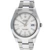 Image 2 : Rolex Mens 41MM Datejust 2 Stainless Steel White Index Oyster Band Datejust Wris