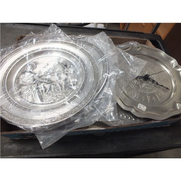 Box Of Collector Pewter Plates