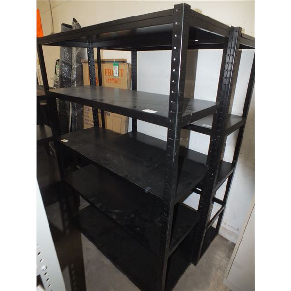 2 Black metal shelves