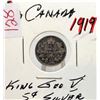 Image 1 : 7) CANADIAN 1919 KING GEORGE V 5 CENT COIN, 92.5%