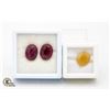 Image 1 : #187-RED RUBY  17.30CT & YELLOW OPAL 3.52CT