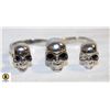 Image 1 : LADIES SKULL TWO FINGER RING