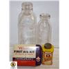 Image 1 : LOTS OF ANTIQUE MILK BOTTLES & ANTIQUE TINS