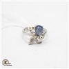 Image 1 : #250-UNHEATED TANZANITE & CZ RING SIZE 7.25