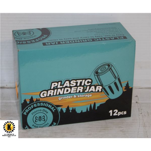 12PK OF PLASTIC GRINDER JARS