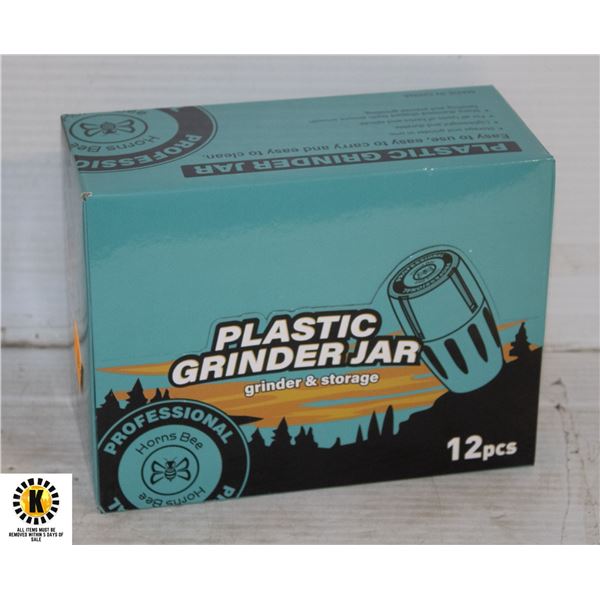 12PK OF PLASTIC GRINDER JARS