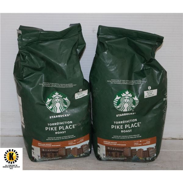 2 STARBUCKS PIKE PLACE MEDIUM ROAST BEANS 907G