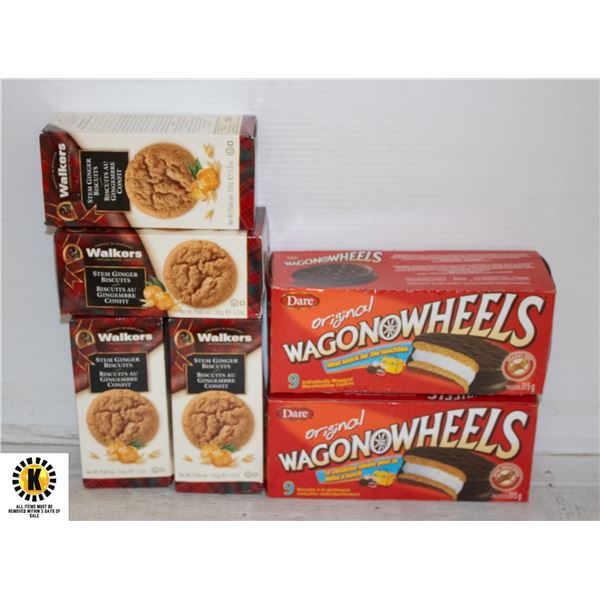 2 WAGONWHEELS 4 WALKERS GINGER BISCUITS