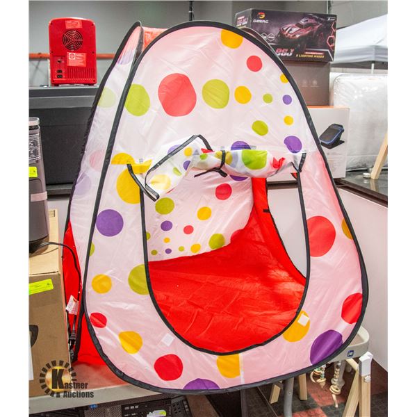 NEW UNPACKED KIDS POP UP TENT