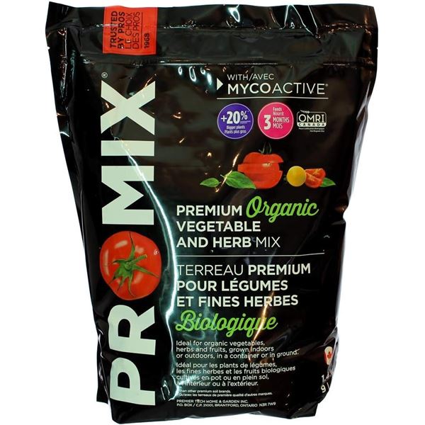 NEW BAG OF PROMIX PREMIUM ORGANIC VEGETABLE & HERB