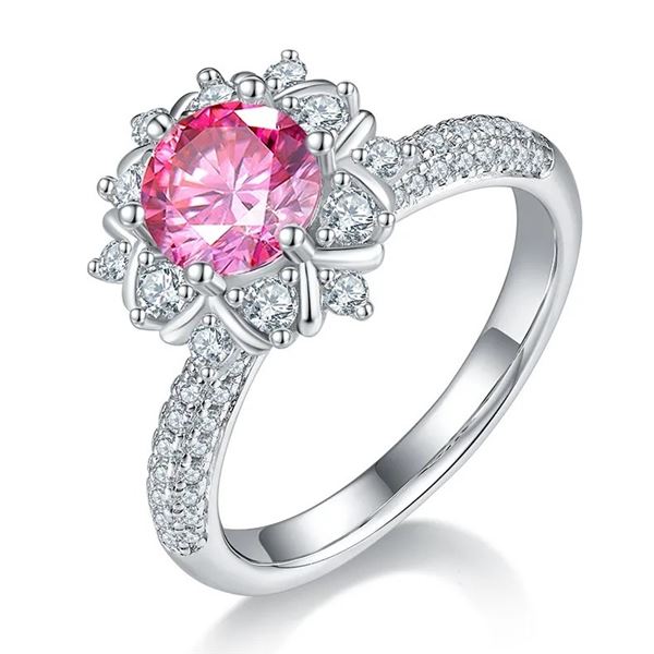 1 CT GRA CERTIFIED PINK MOISSANITE 925 ST SILVER