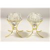 Image 1 : 2 PARTYLITE DIAMOND  SOLITAIRE CRYSTAL AND BRASS
